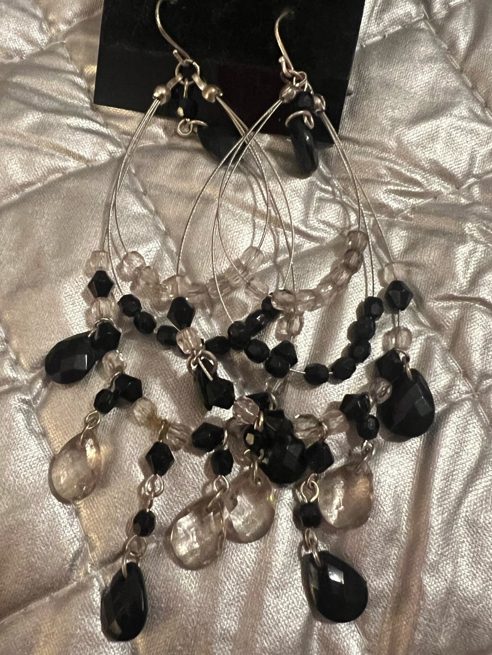 Vintage Y2K Beaded Chandelier Earrings glam cocktailparty gothish boho festival